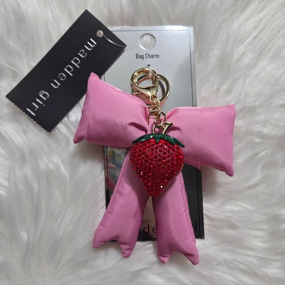 Madden Girl Bow w/ Strawberry Accent Bag Charm